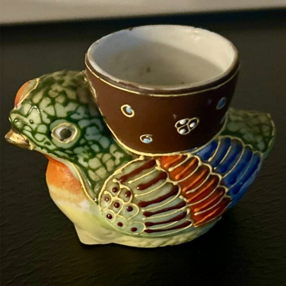 Vintage Hand Painted Moriage Japanese Duck Egg Cup - Picture 3 of 3